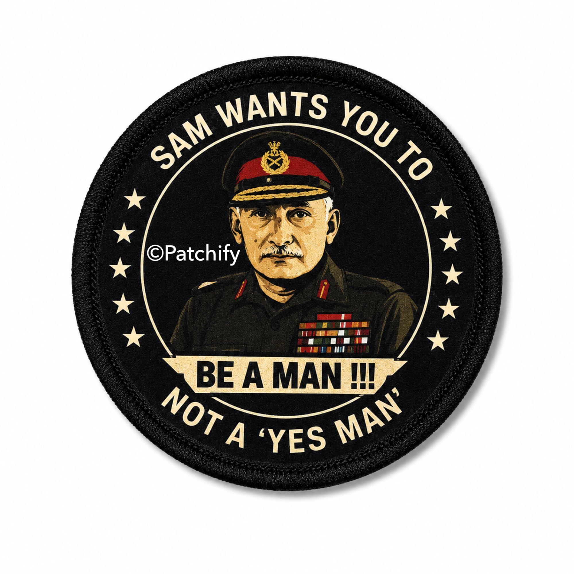 SAM BE A MAN Military Patch with Hook and Loop Backing | 3.5 Inch Round Military Tactical Patch for Tactical Bags, Jackets, Backpacks & Caps-image-4
