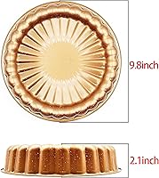 Vista 2 de Kundalini Charlotte - Molde para tartas de 10 pulgadas en forma de disco corrugado para boda, San Valentín, cumpleaños, fiesta