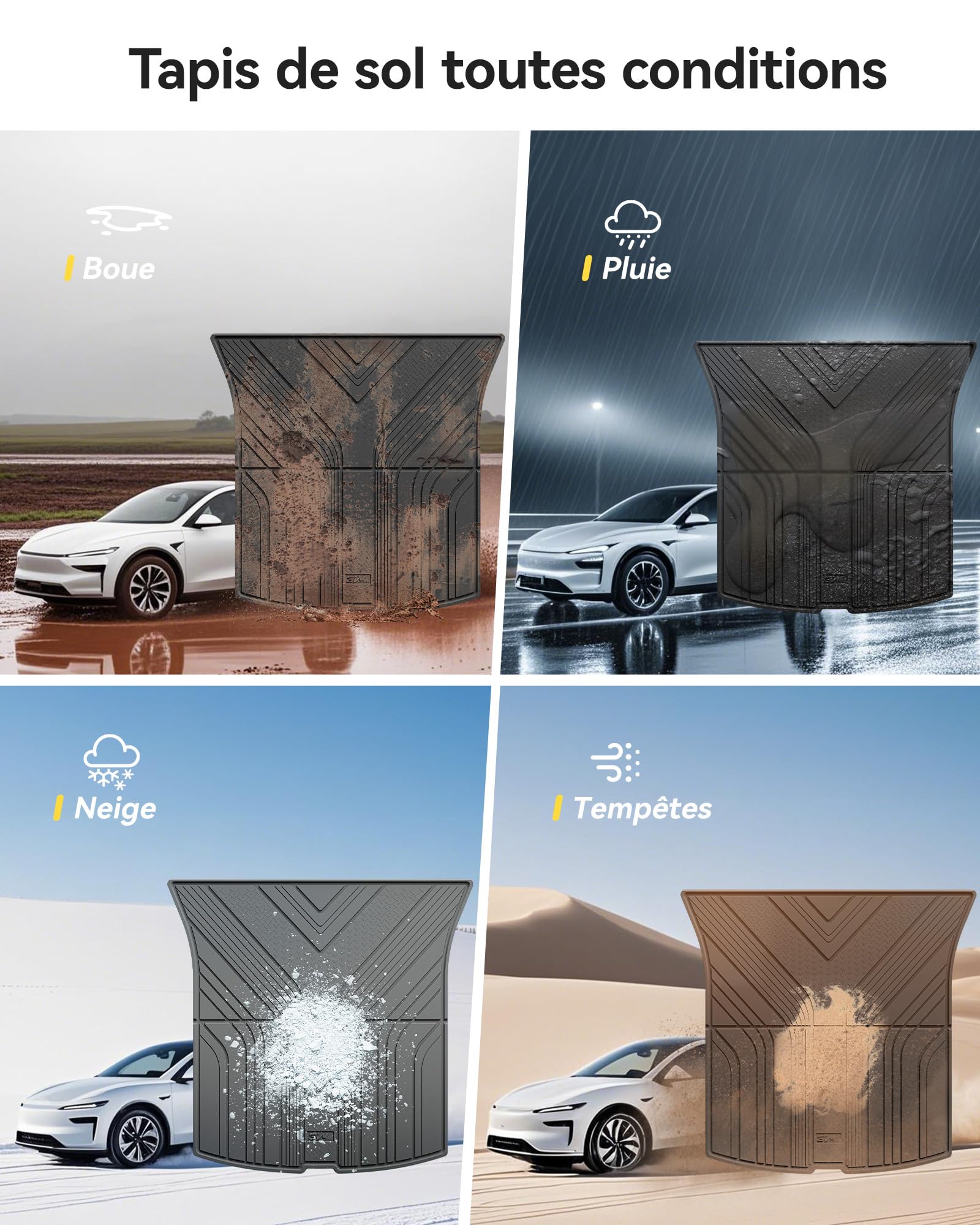 3W Tapis de Coffre pour Tesla Model Y Juniper 2025 2026 Premium/Performance,Compatible avec 2026 New Standard, Imperméable et Résistant, Protection du Coffre pour Chiens en Thorex™