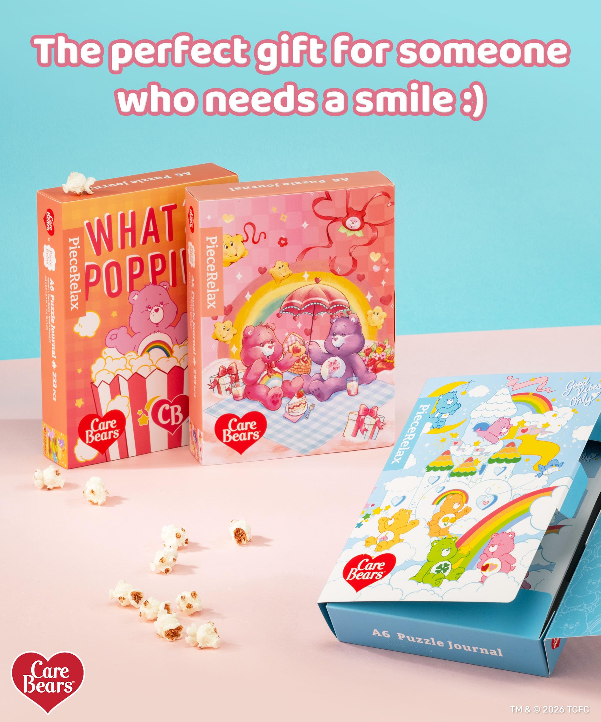 Care Bears X PieceRelax – Puzzles A6 pour adultes – Belle journée – Cadeau unique et décoration d'intérieur avec puzzle en plastique pour carnet [YB1049]