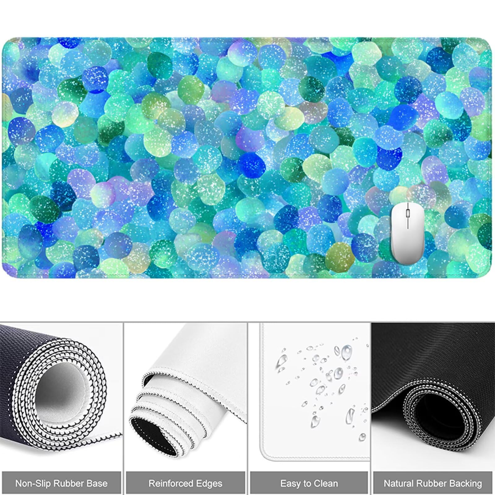 Niebieska podkładka pod mysz do gier, podkładka pod mysz XXL 1200x600 mm AVCE Gładka powierzchnia poprawia precyzję i szybkość, wodoodporna podkładka pod mysz antypoślizgowa do komputera, laptopa