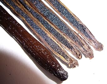 5 Organic Madagascar Vanilla Beans. Whole Grade A Vanilla Pods for Vanilla Extract and Baking
