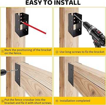 Concealed Joist Hanger Brackets,Woodwork Concealed-Flange Hanger for 2 x 4(Actual:1.5 x 3.5) Lumber,U-Shaped Joist Steel Bracket for Wood Fence,Porch,Swing,Handrails(6Pack)