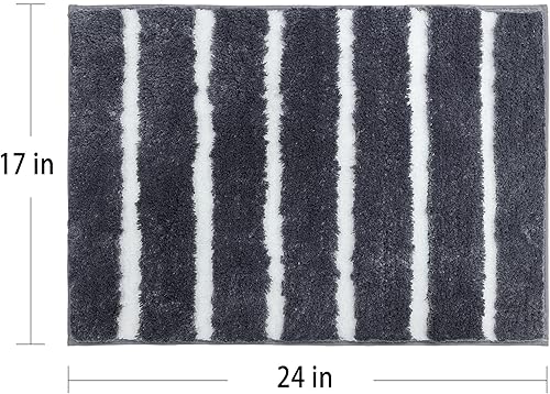 Miniatura 2 de Amelia - Tapete de microfibra de baño, suave y absorbente, de secado rápido, antideslizante, para ducha, baño e inodoro, 17 x 24 pulgadas, color