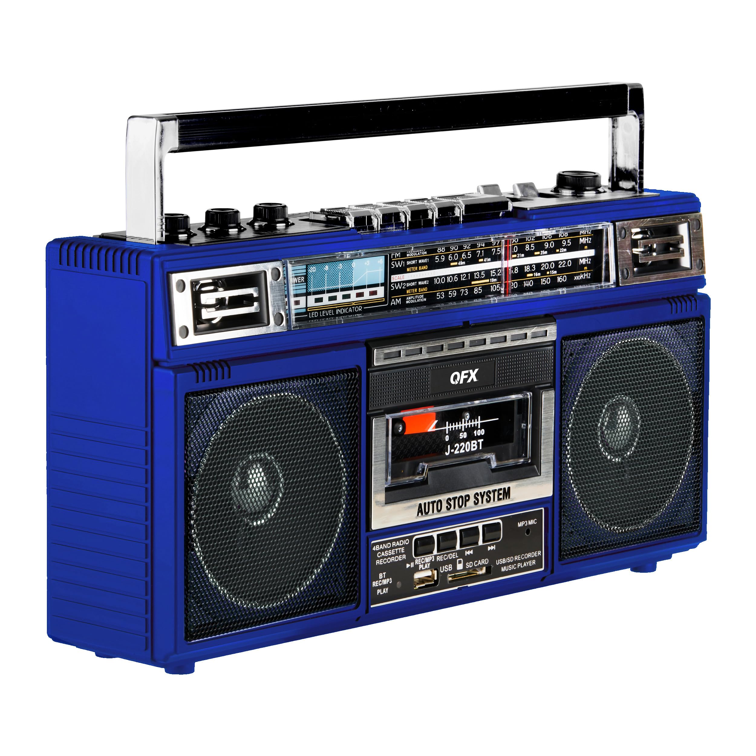 Amazon.com: QFX J-220BT Blue Boombox MP3 Conversion from Radio to
