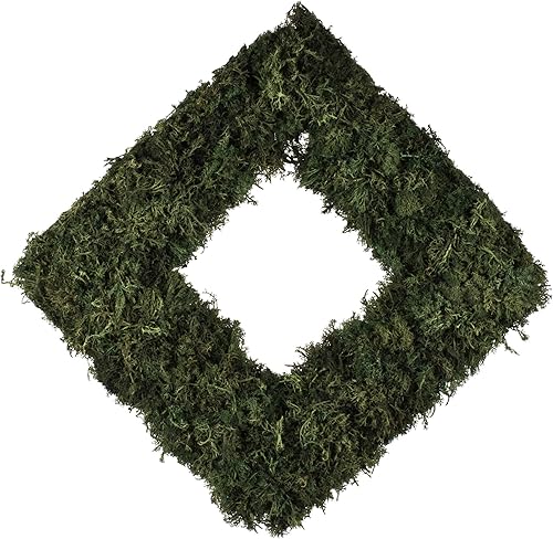 Miniatura 1 de Vickerman Everyday Corona cuadrada de reno artificial de 15.5 pulgadas, corona de vegetación sintética para interiores, para decoración del hogar u