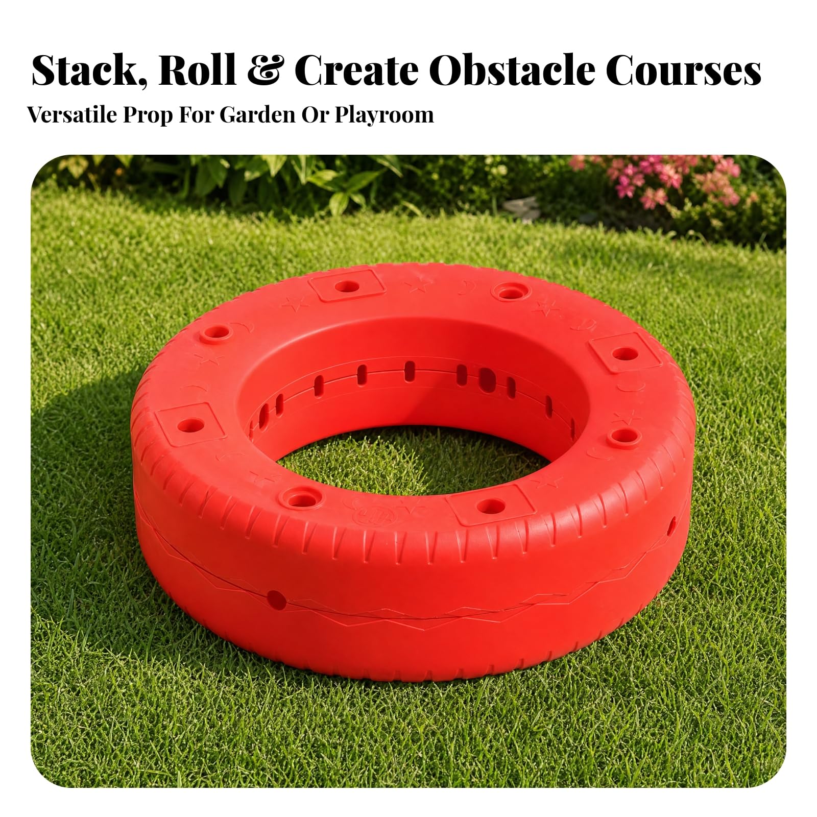 Sitzreifen mit Drainagelöchn strapazifähig Gartenreifen mit Lochung wettfest Sitzring für Kind, Gartenbesitz, Spielplatz, Gartendekoration, Gelb