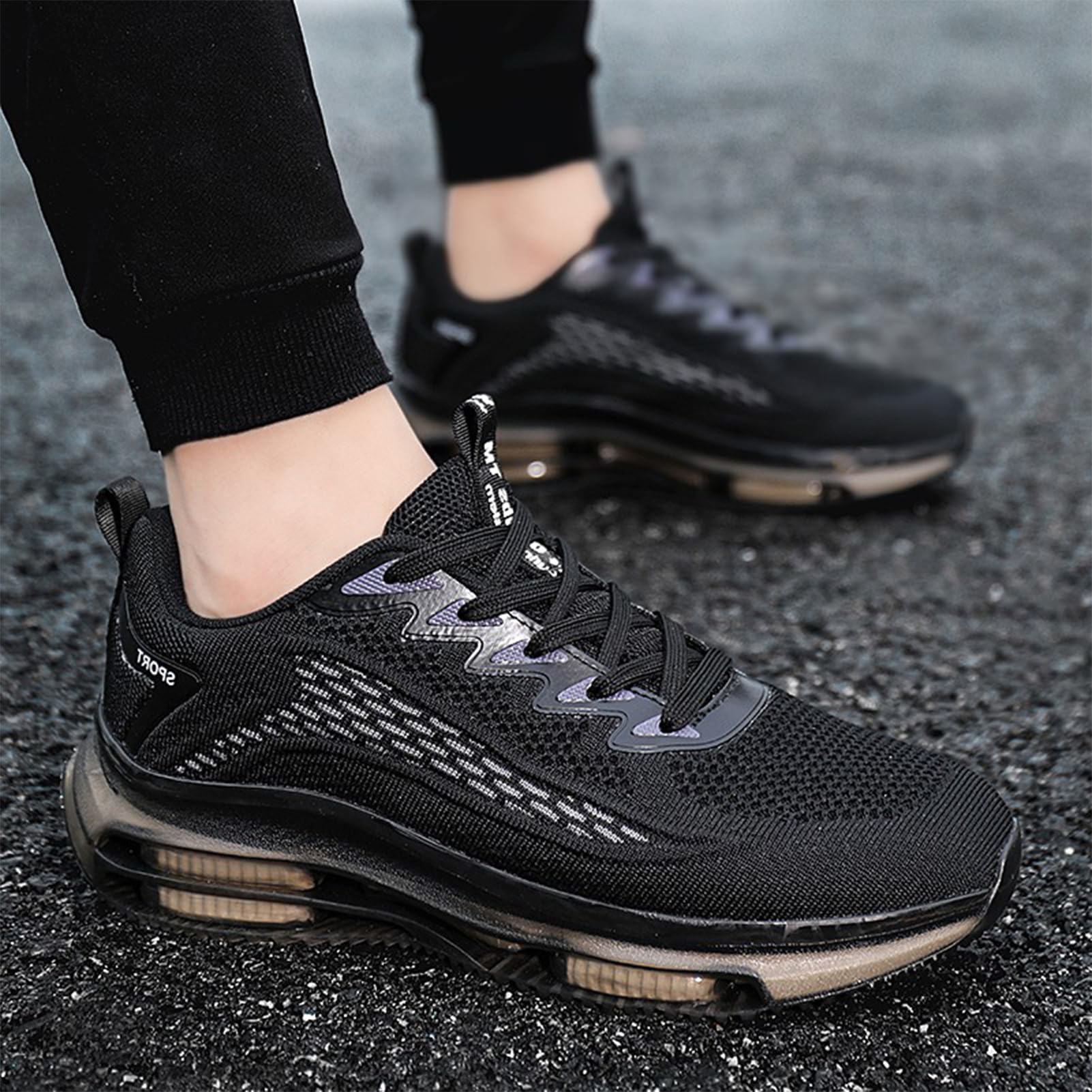 Scarpe Running Uomo Scarpe da Corsa Uomo Sportive Ginnastica Trail Running Sneakers Nero Blu Rosso 39-48EU