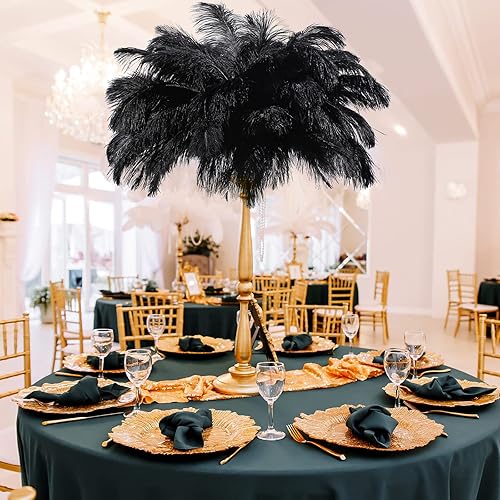 Miniatura 4 de 150 plumas de avestruz a granel de 12-14 pulgadas (11.8-13.8 in) plumas naturales para manualidades, bodas, fiestas, centro de mesa, pasadores,