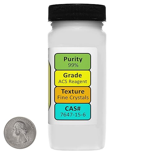 Miniatura 2 de Bromuro de sodio NaBr 99% ACS Grado Cristales 8 Oz en una Botella USA