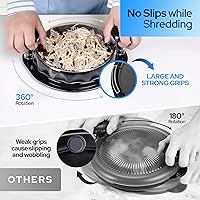 Vista 4 de 3 Layer Pro Chicken Shredder with Removable Tray, Meat Claws, Brush - 10'' Chicken Breast Shredder Tool Twist, Meat Grinder Machine, Meat Shredder