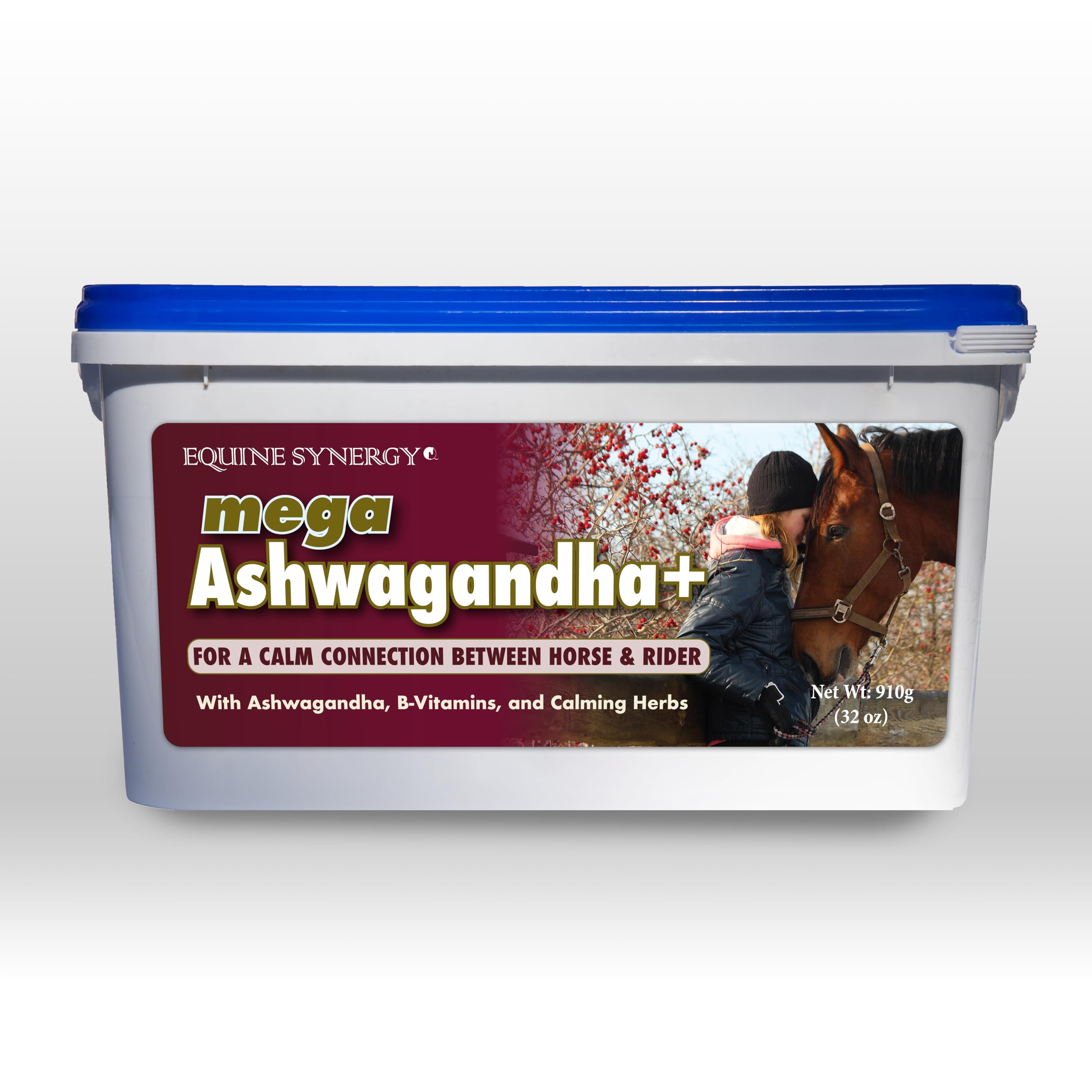 MEGA ASHWAGANDHA + Equine Calming Supplement with Ashwagandha, Adaptogenic Herbs, B-Vitamins for a Calmer more Focused Horse