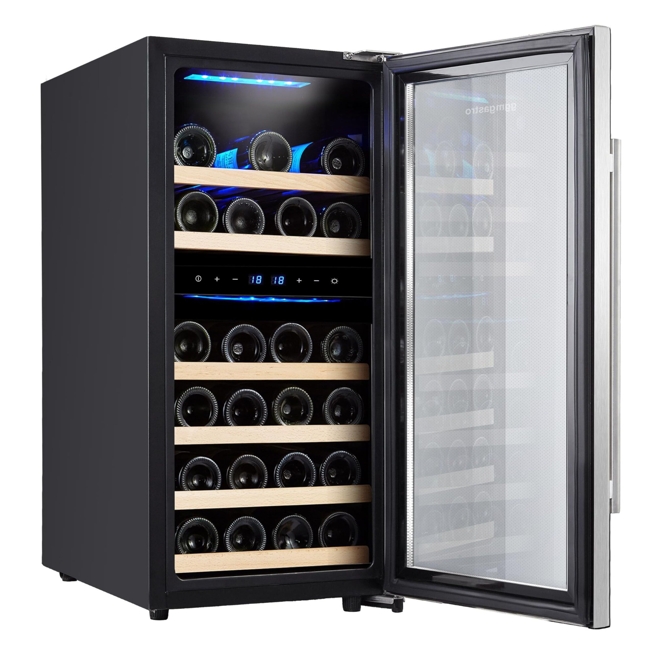 La zappa Cantinetta refrigerante con porta in vetro, capienza 33 bottiglie