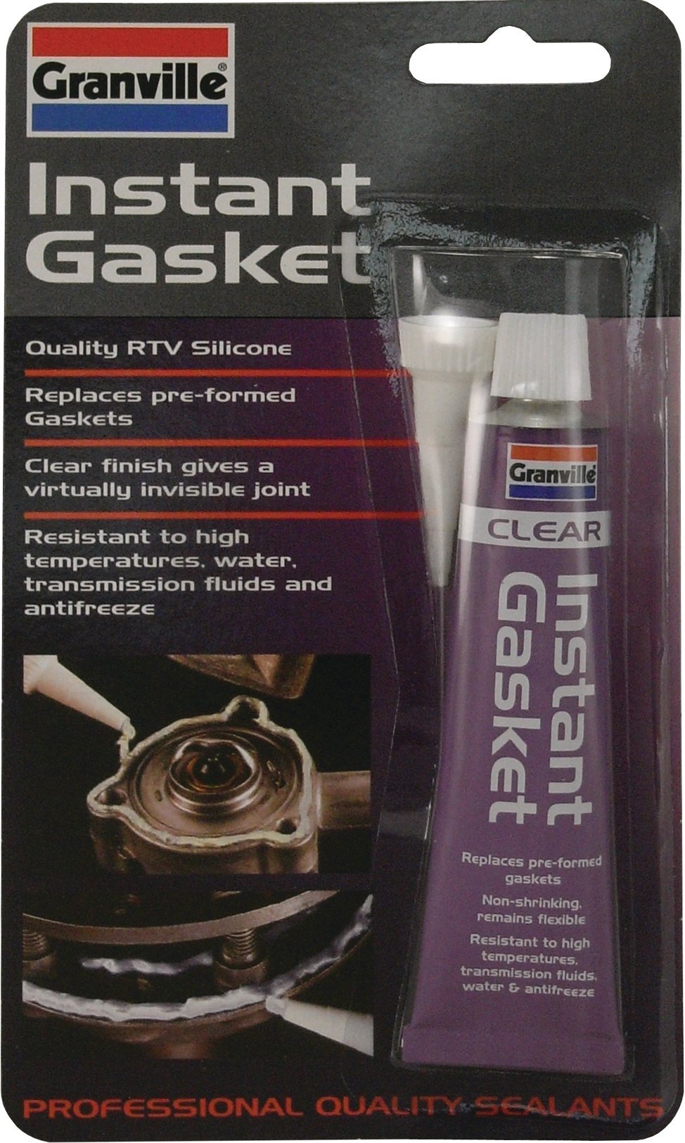 Granville CLEAR INSTANT GASKET & Sealant Quality RTV Silicone Stays Flexible 40g - 0233