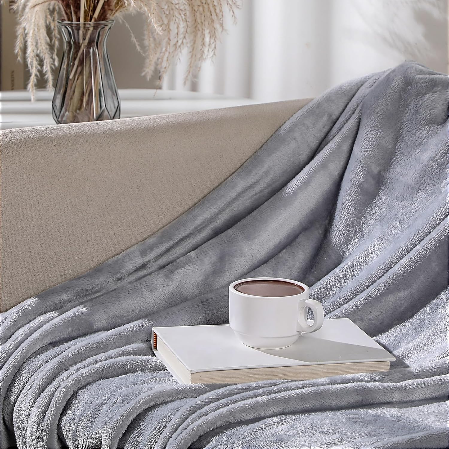 VitalCozy 3 Pack Fleece Throw Blanket Twin Size Soft Warm Plush Lightweight Fuzzy Couch & Bed Blanket Bulk for Valentine's Mother's Day Travel Camping(Fresh Color,60" X 80") - Image 4