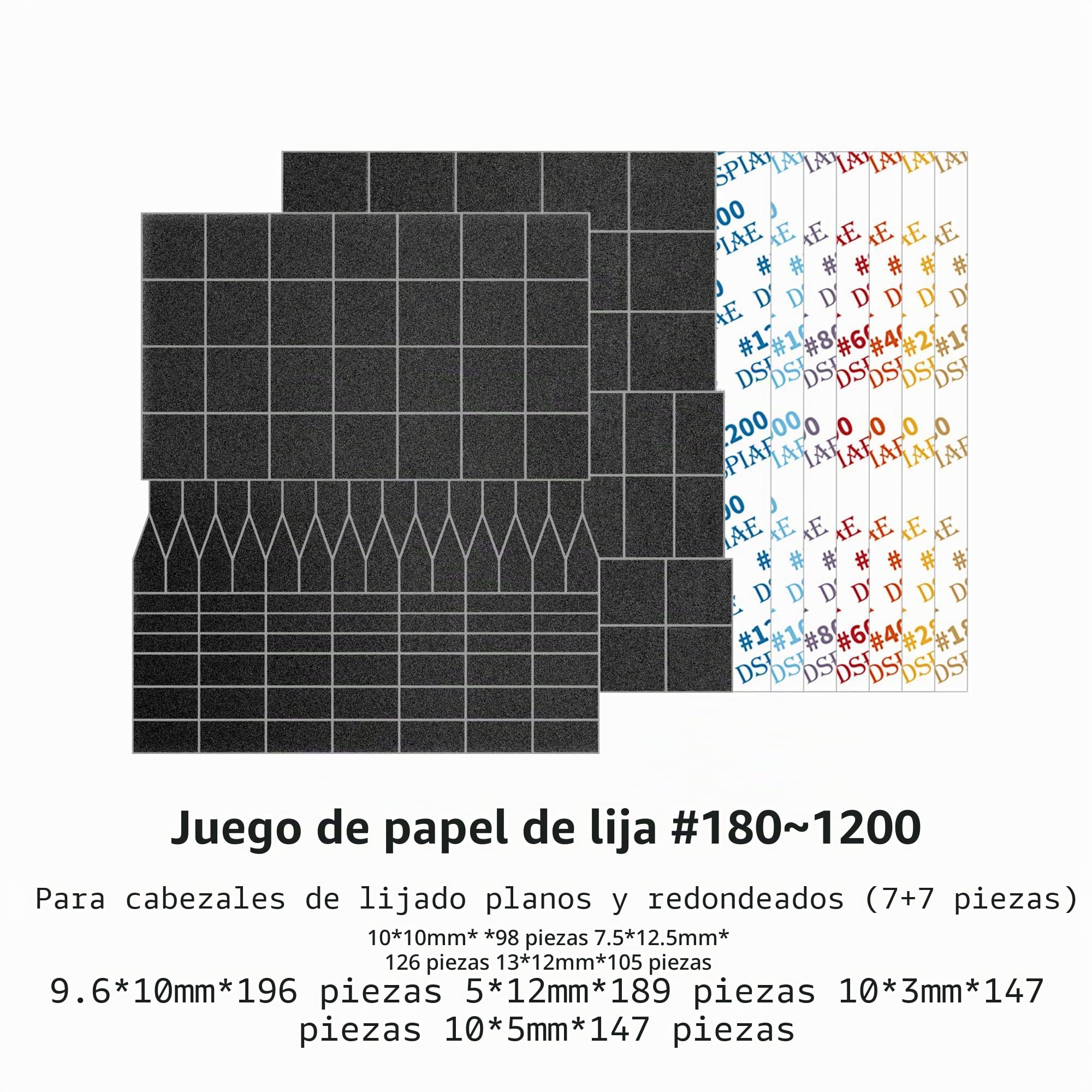 Lijadora alternativa, bolígrafo de lijado de carga rápida USB con 8 cabezales de lijado, papel de lija autoadhesivo, malla precortada, 134 piezas (ESA)