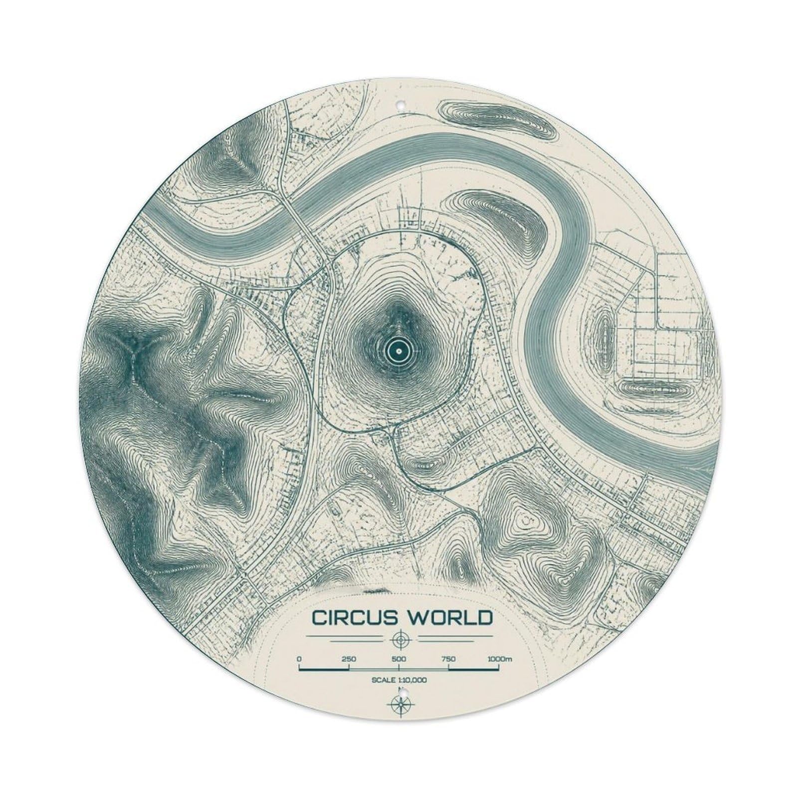 Okngb Style Circus Map Shanghai Landmark Badge Riverfront Detail Metal Tin Sign Plaque Wall Decor For Cafe, Man Cave, Club Bar, Office, Home Garden Round Metal Poster 8X8inch