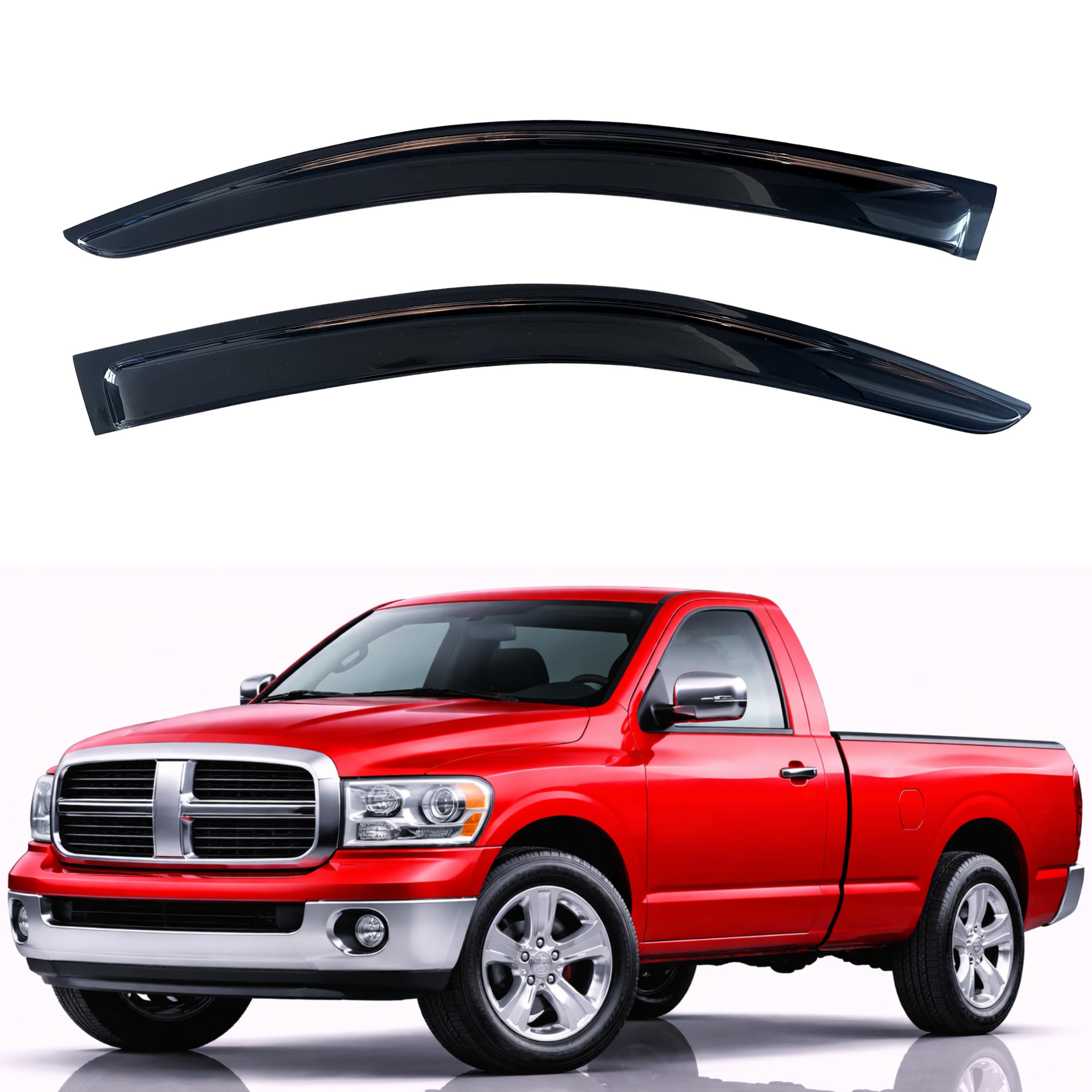 KPY Rain Guards Fit for 2002-2008 Dodge Ram 1500 Regular Cab
