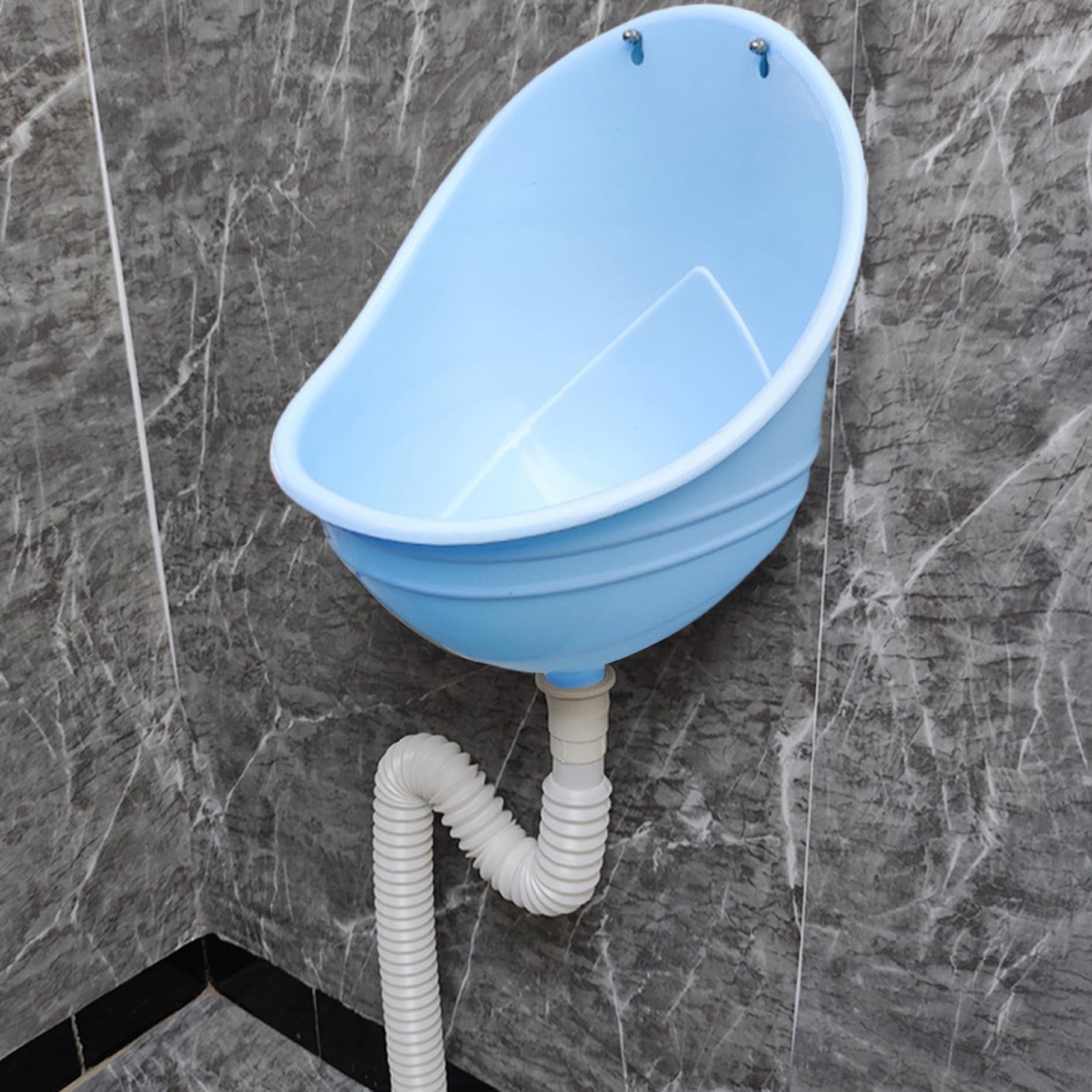 Wasserloses Urinal für Männer, spritzwassergeschütztes Urinal 12x14 mit 59-Schlauch, robuster, verstopfungshemmender, selbstklebender Aufhänger/Nagel, Herrentoilette für drinnen und draußen, Hin