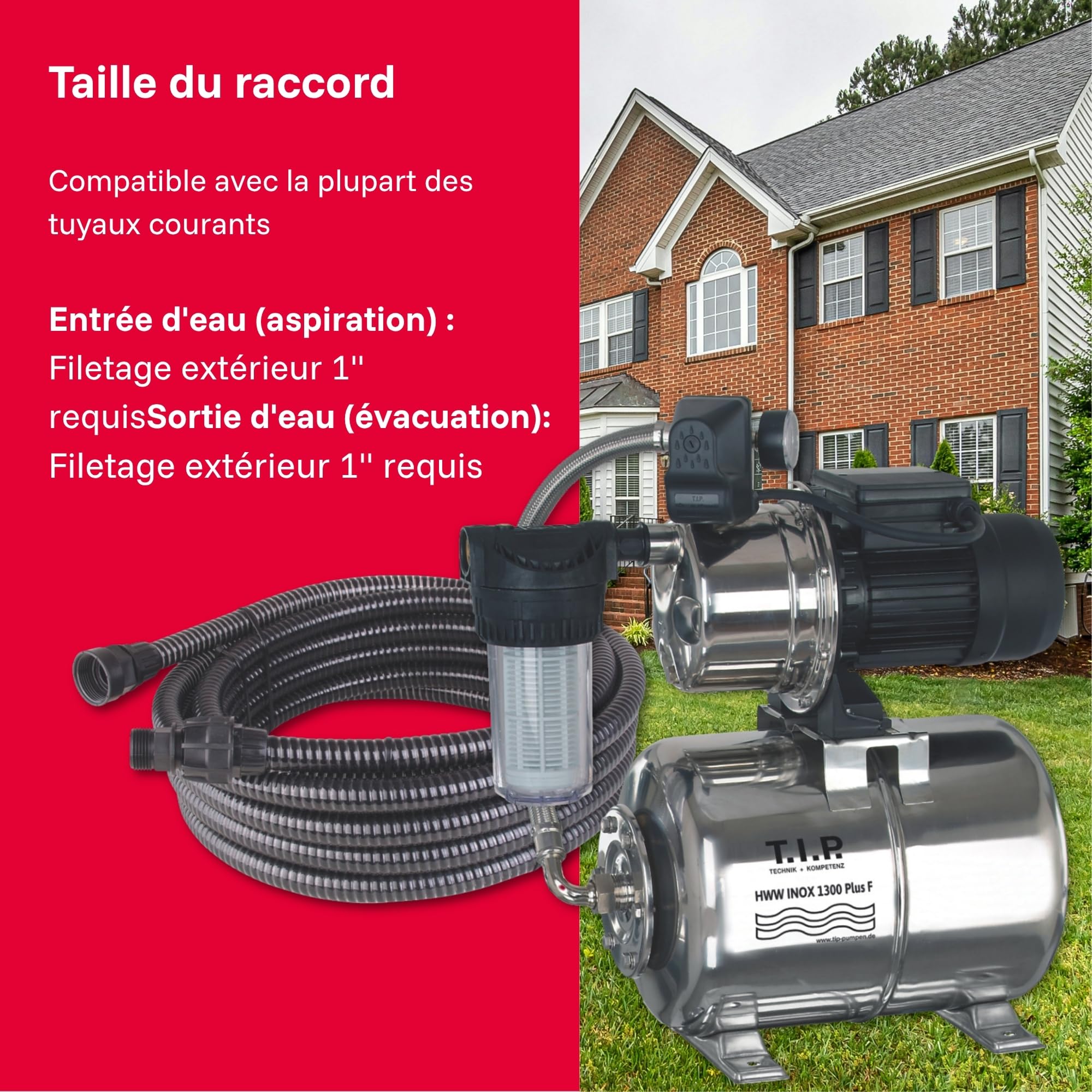 T.I.P. HWW 1300 Circuit d'Eau Domestique en Inox, 1200 W, 4350 l/h