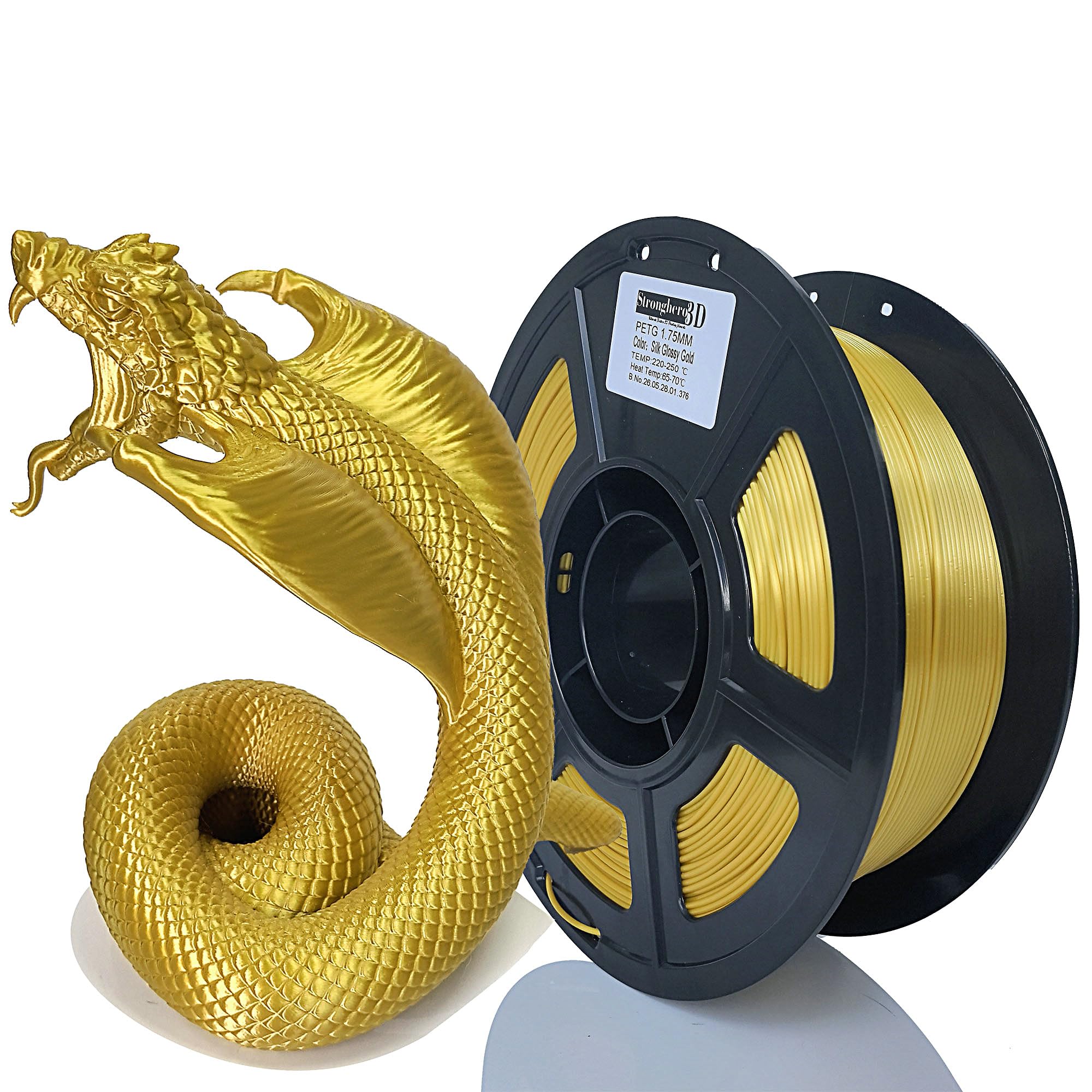 PETG Filament 1.75mm, Silk Gold Filament,1kg/Spool
