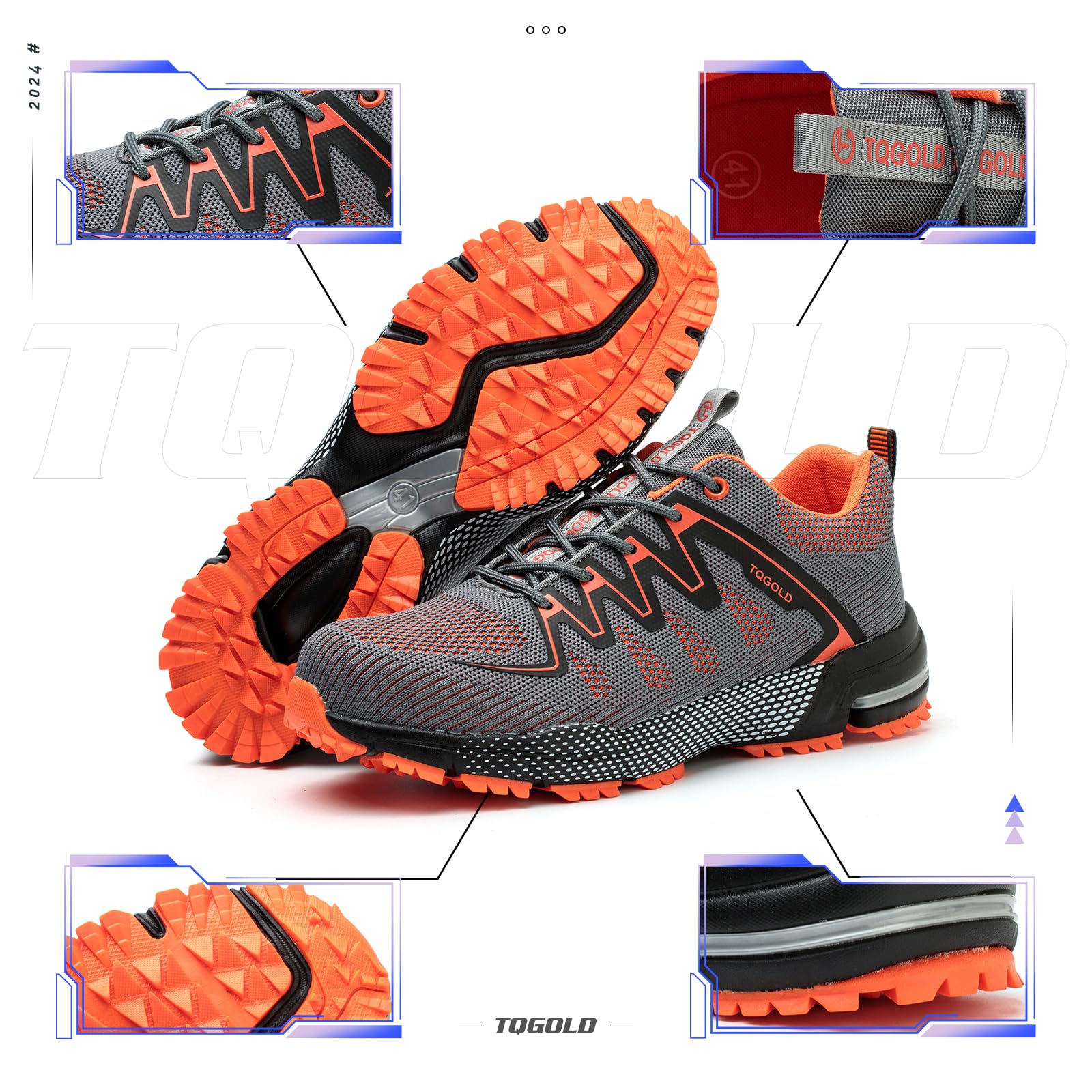 TQGOLD Chaussure de Securité Homme Femme Légère Chaussures de Travail Amorti Protection Embout en Acier Basket de Securite