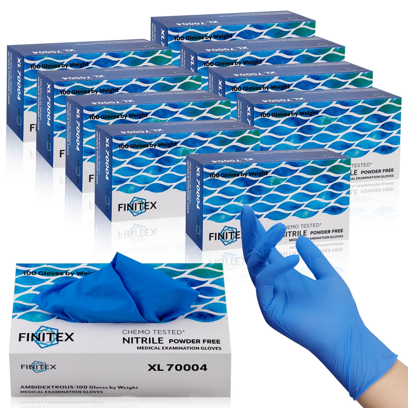 FINITEX Nitrile Disposable Medical Exam Gloves 4mil 100PCS Food Glove