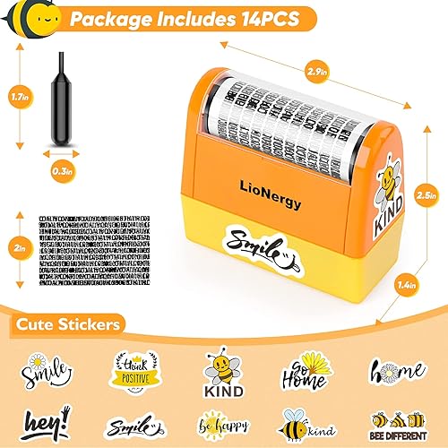 Miniatura 2 de Sello de rodillo de protección de identidad, rodillo extra grande para prevención de robo de identidad con 3 repuestos, 10 calcomanías de vinilo