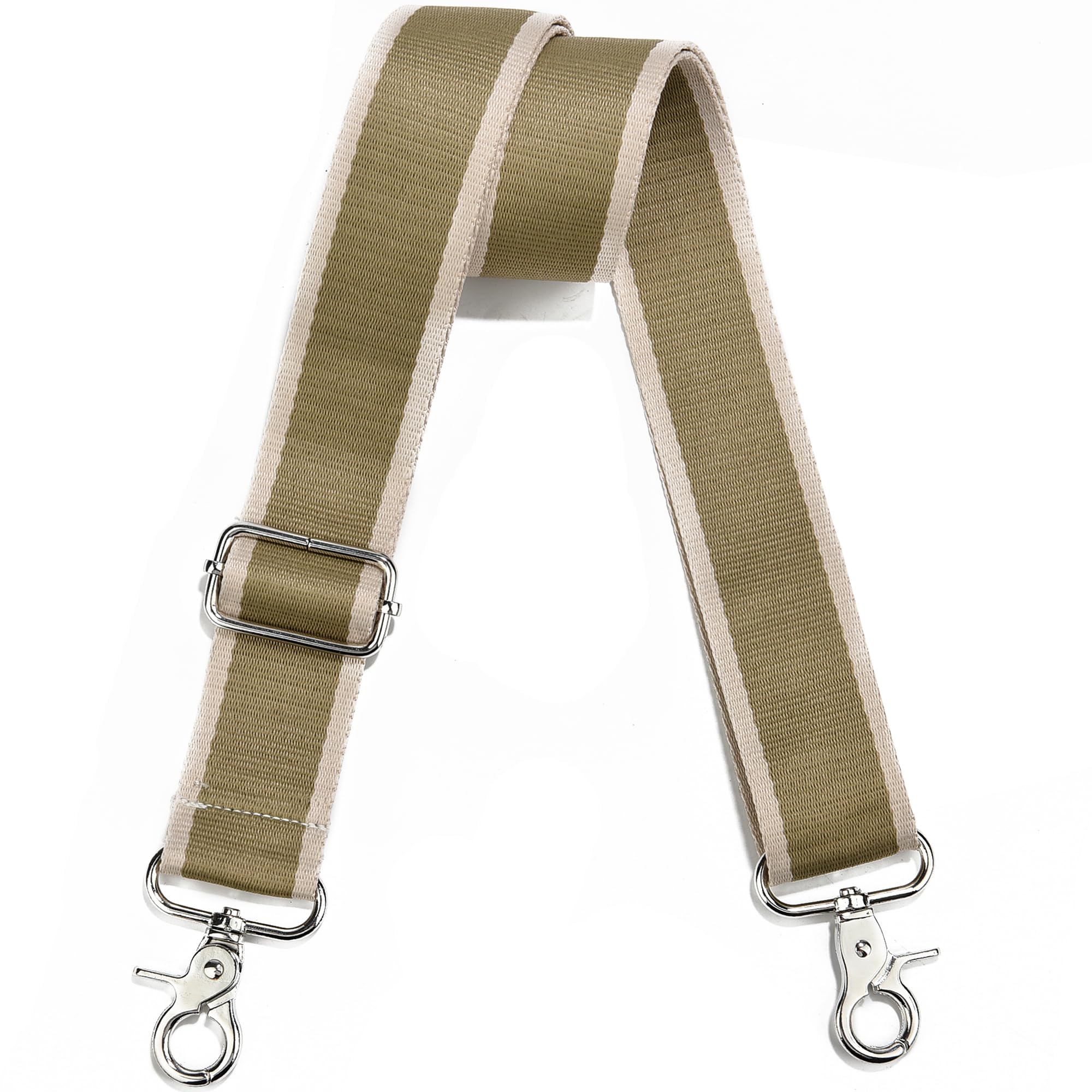 Wide Purse Strap Adjustable Replacement Crossbody Bag Strap Silver Hardware Shoulder Straps