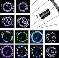 Vista 8 de DAWAY Luces LED para ruedas de bicicleta - A12 Luz impermeable genial para neumáticos de bicicleta, luces de radios de seguridad para niños, niñas