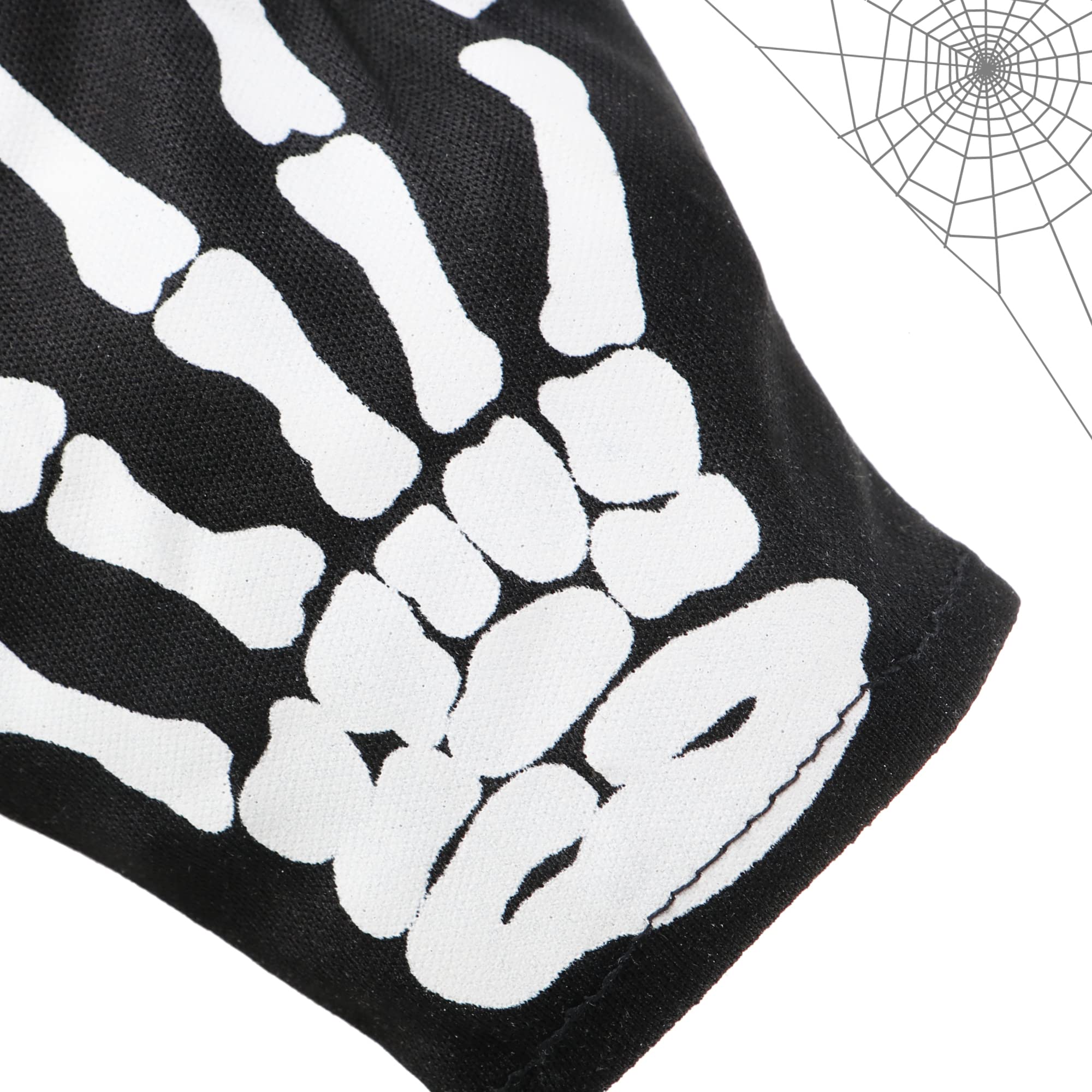 com-four® Guantes de Esqueleto - Accesorios de Disfraces con patrón de Huesos para Halloween, Carnaval, Día de Muertos, Cosplay - Manos de Esqueleto espeluznantes