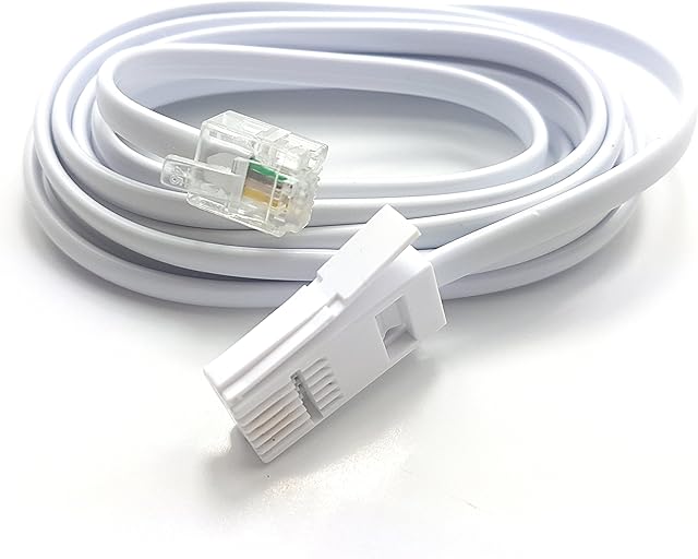 MainCore 2m Long BT Plug to RJ11 Home Telephone Cable 4 pin (Available in 2m, 3m, 5m, 10m) (2m)