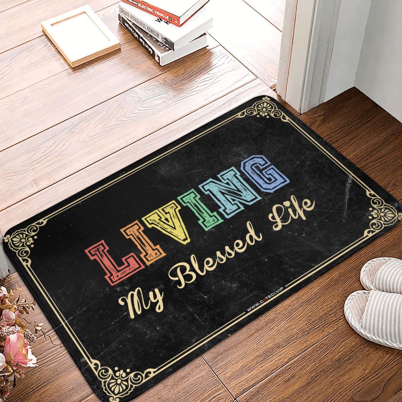 Tapis de porte intérieure 65x90 cm pour entrée gamer et rétro