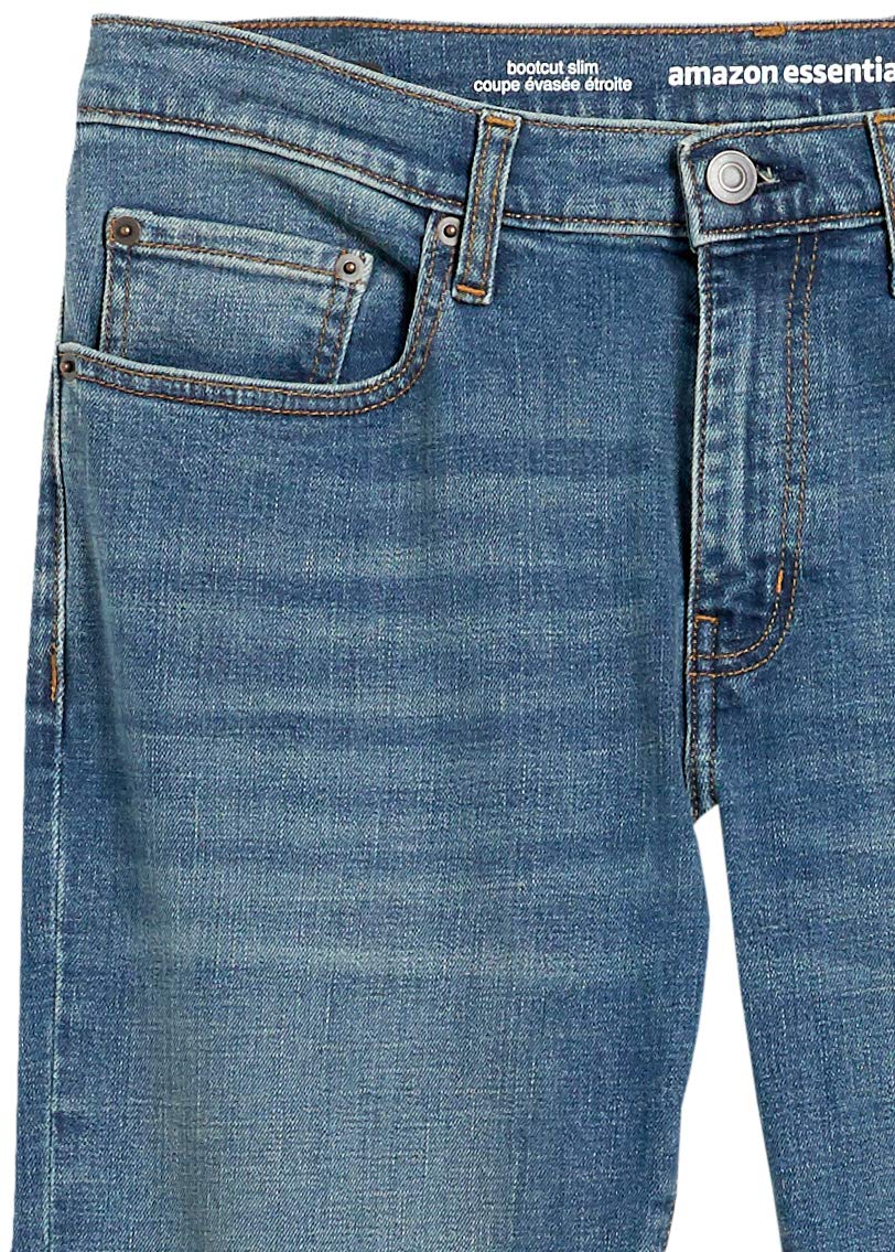 Amazon Essentials Jeans Slim Fit Elasticizzati, Bootcut - colori fuori produzione Uomo