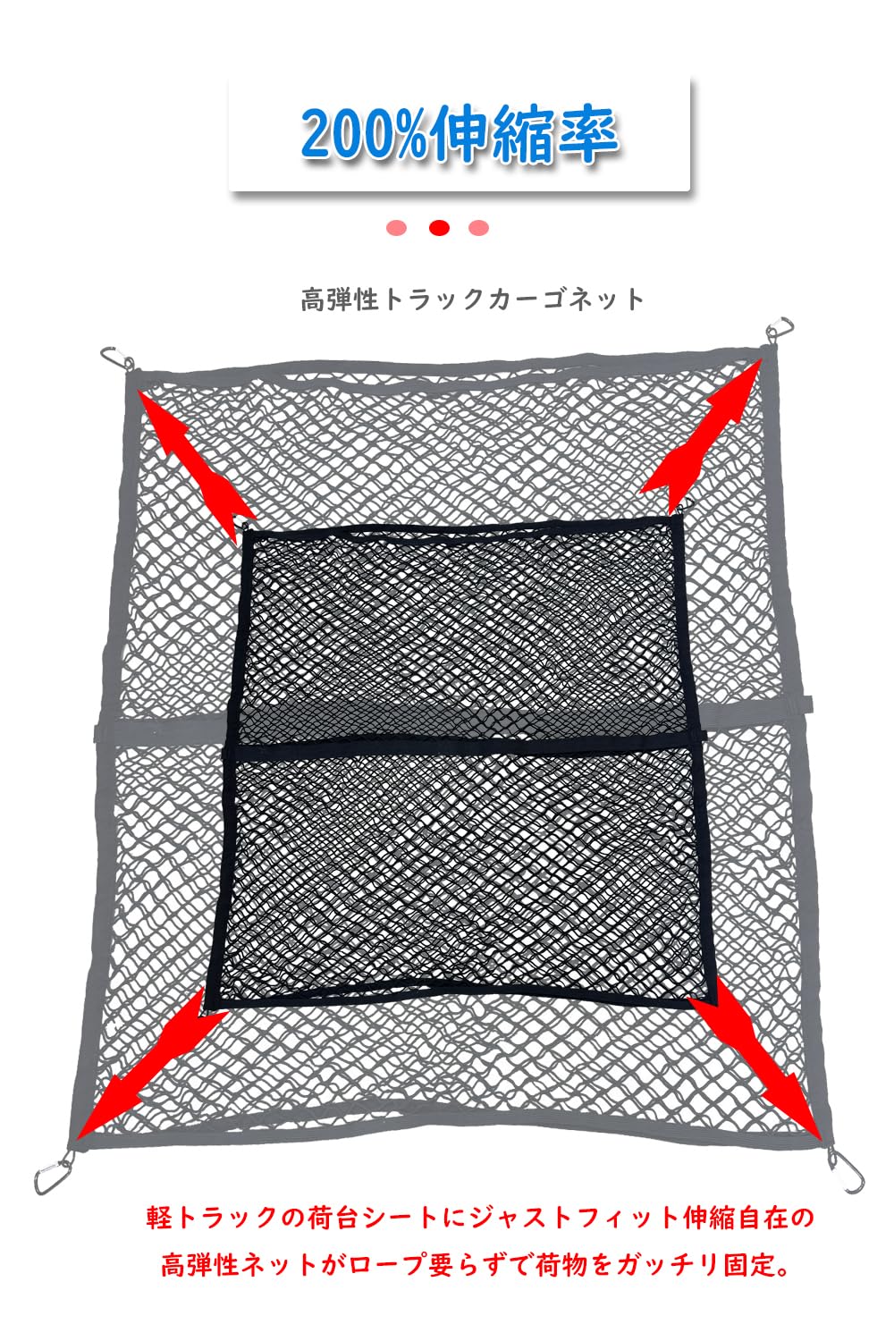 Amazon.co.jp: 高弾性カーゴネット 2層 150×150cm ラゲッジネット 車用 
