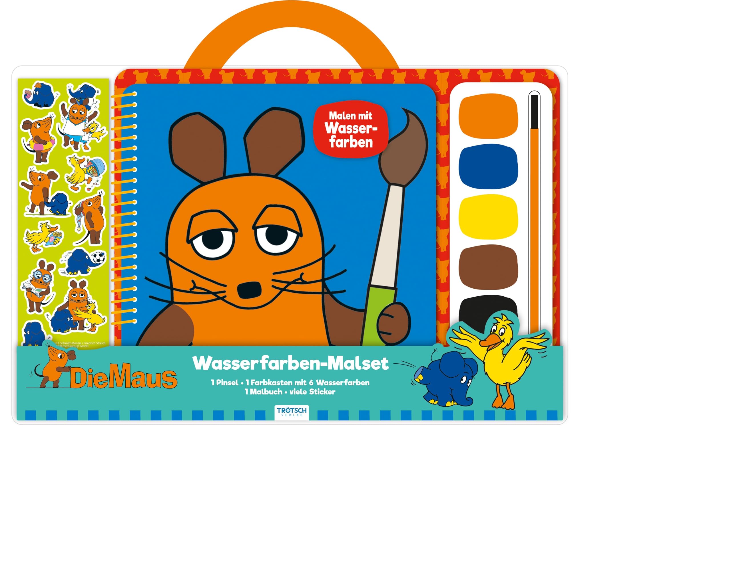Trötsch Die Maus Wasserfarbenmalset: Beschäftigungsbuch Malbuch