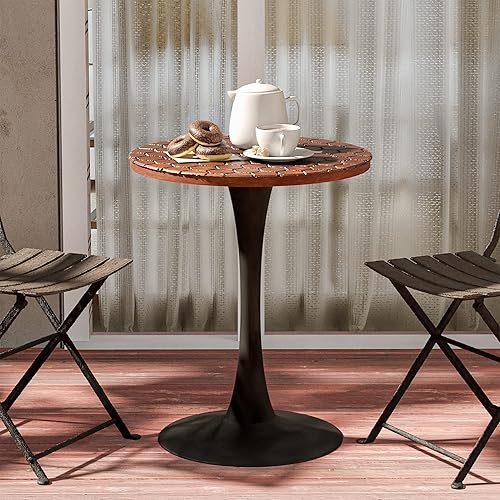 Miniatura 8 de SUNBURY Mesa de altura bistró, mesa de bar al aire libre, parte superior redonda de 39 pulgadas, moderna mesa de comedor con mesa de hormigón, pata