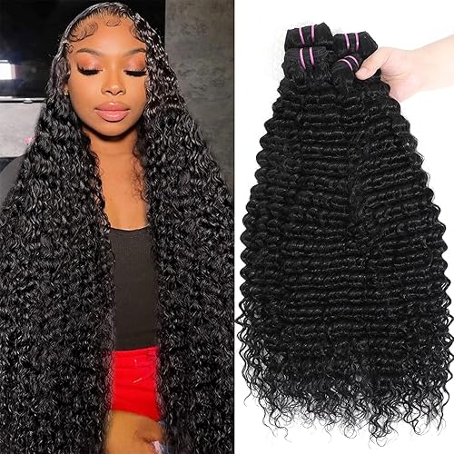 15A Raw Human Hair Bundles 18 20 22 24 Inches Deep Wave Bundles Human Hair,Triple Lifespan Indian Virgin Hair,No Tangle Shedding,Multiple Washes Keep Texture Silky Soft