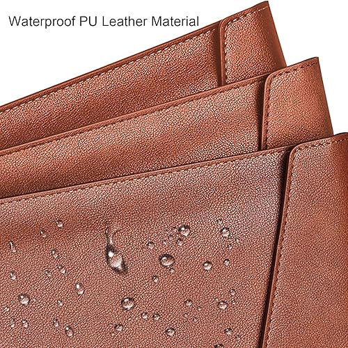 Miniatura 4 de VANRA Carpetas de archivo de piel sintética A4, soporte para documentos, sobre impermeable, organizador de archivos para tamaño carta con cierre de