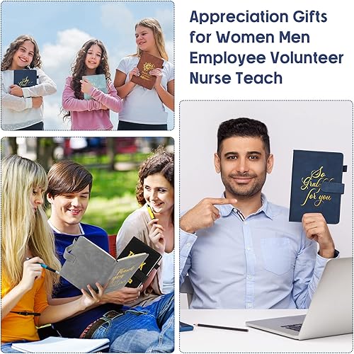 Miniatura 7 de Fulmoon 10 unidades de regalos de agradecimiento, cuaderno inspirador a granel A5 de cuero, diario de agradecimiento a los empleados, regalos