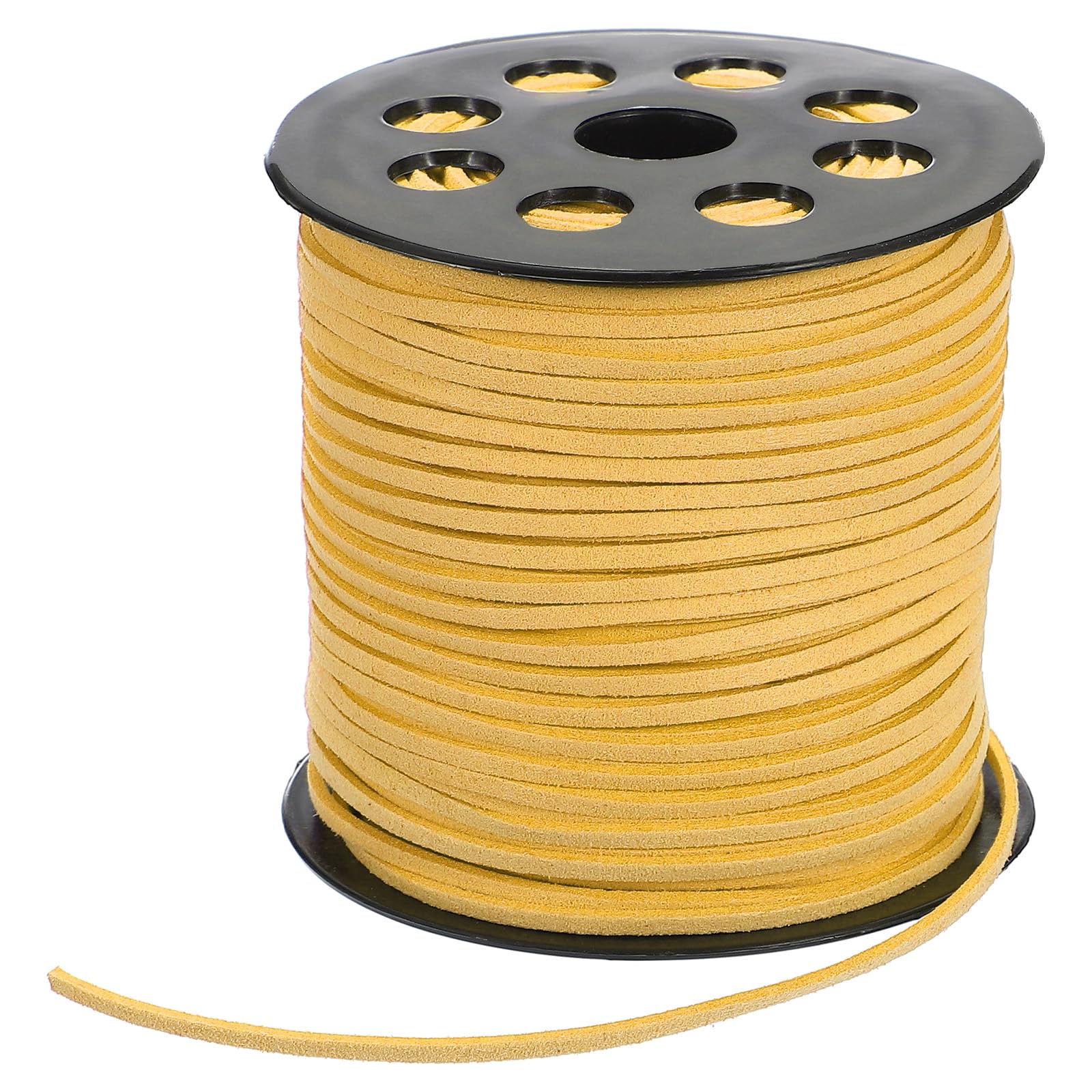 PATIKIL 100 Yards x 2.6mm Faux Suede Leather Cord, Leather Lace String for Bracelet Necklace Beading Making DIY Crafts, Yellow