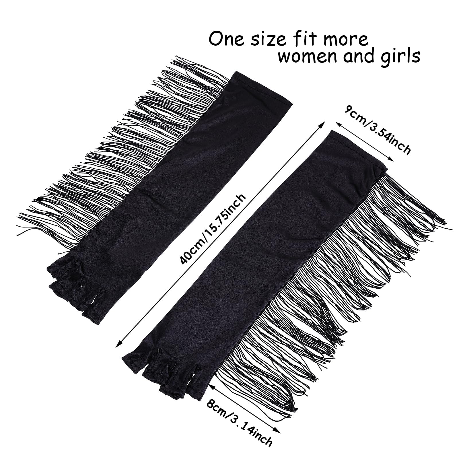 NiceYnn Long Satin Tassel Opera Gloves for Women Girls - Image 4
