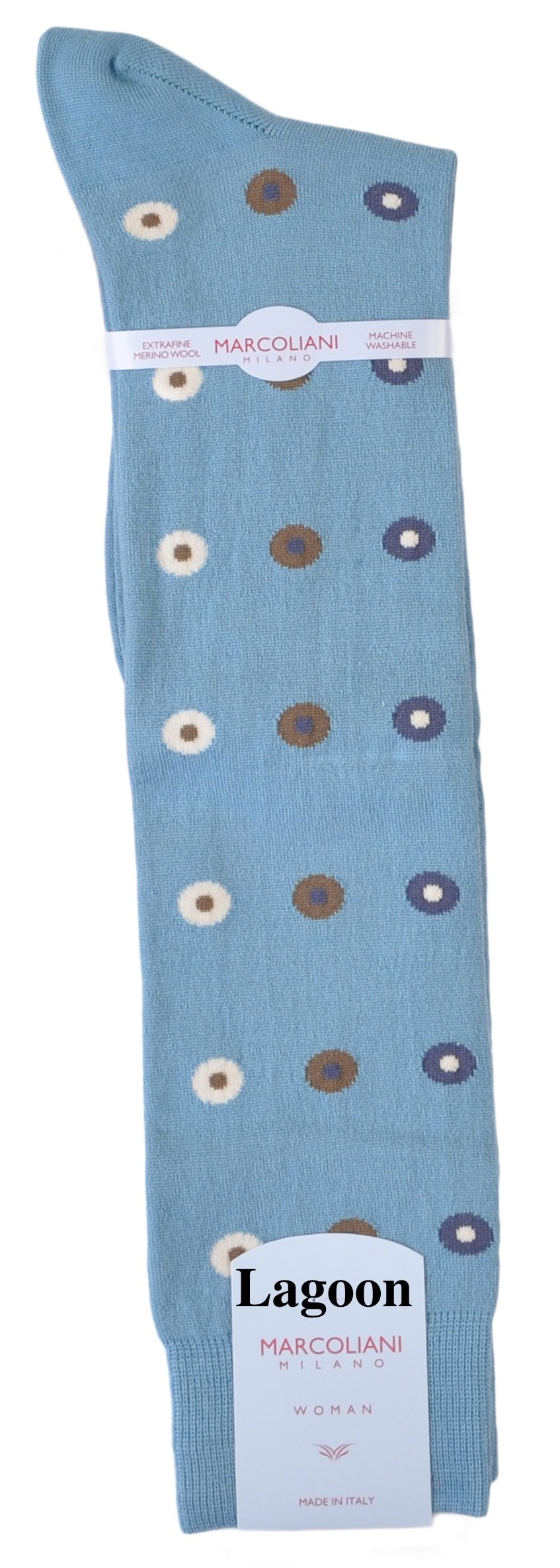 Marcoliani Women's Merino Italian Bollicina Knee-High Socks - 1 Pair Lagoon