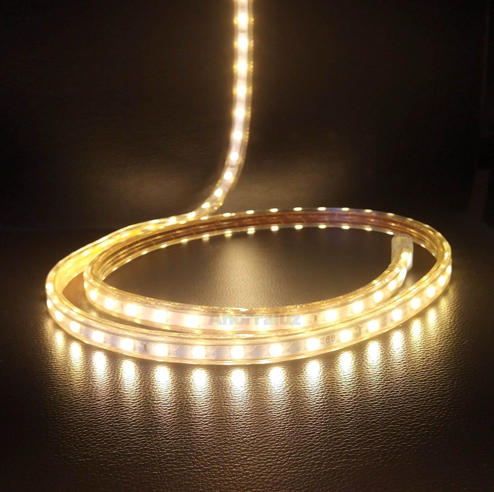 Taśma LED, 220 V, 5050, wodoszczelna, zimna biel lub ciepła biel, IP67 (ciepła biel, 16 m + wtyczka)