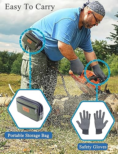 Miniatura 6 de AUMEL Kit de plantilla de afilado de motosierra, afilador de motosierra con rebabas de piedra de tungsteno de alta dureza y bolsa de almacenamiento