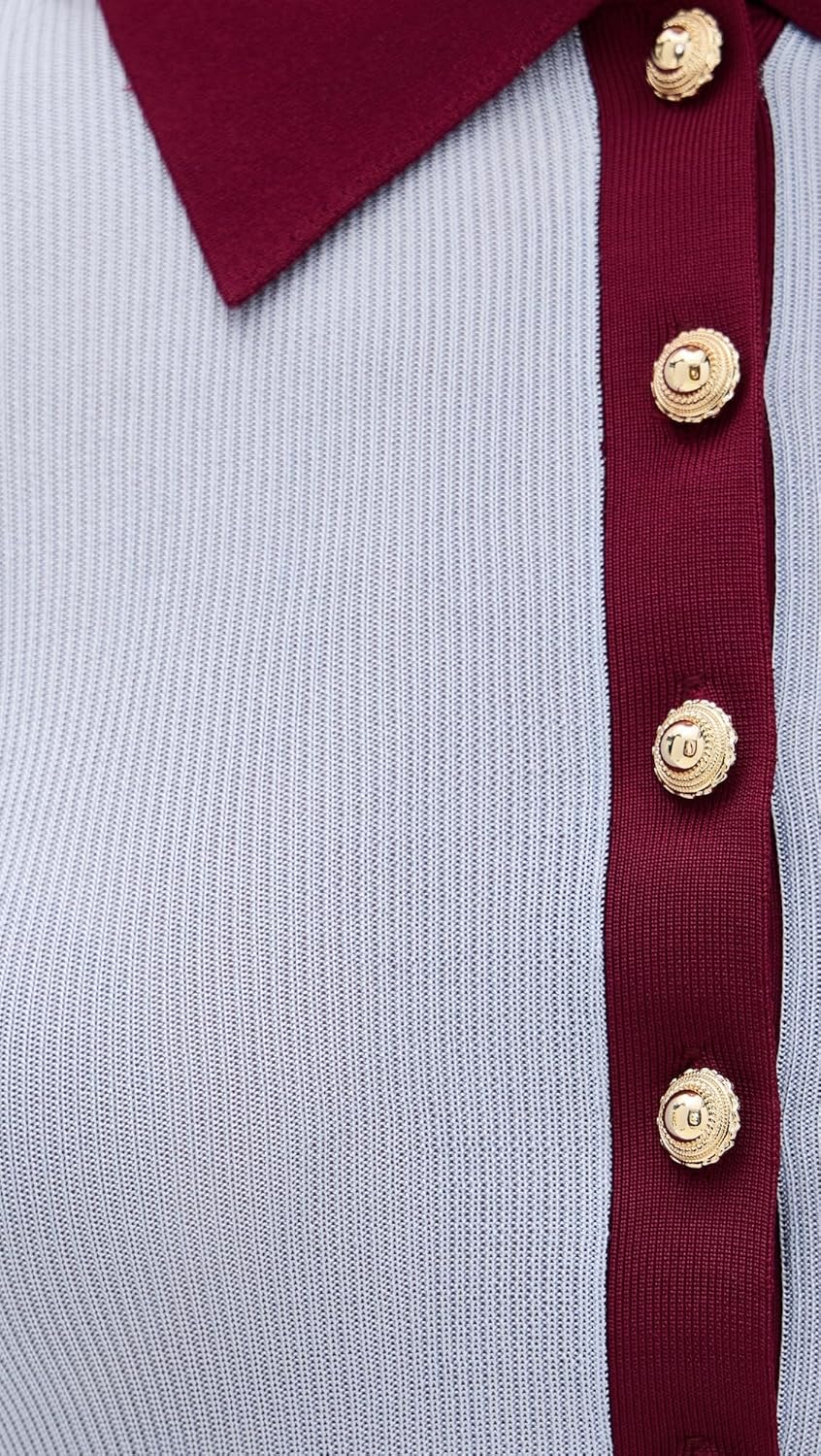 Self Portrait Women's Blue Viscose Knit Bodysuit - Image 6