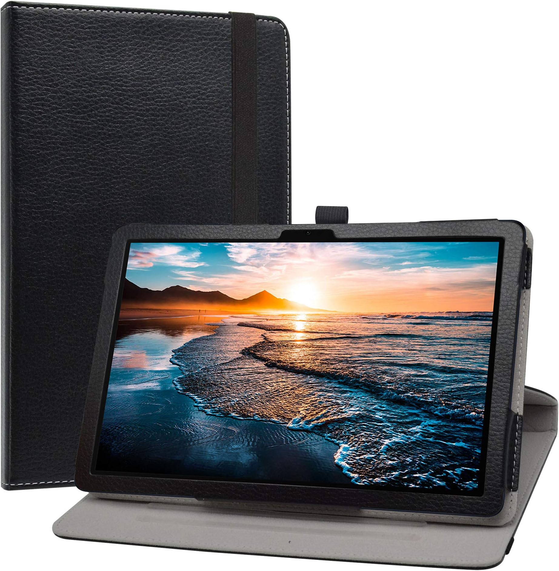 Compatible with Huawei MatePad T10s Case,Huawei MatePad T10 Case，360 Degree Rotation Stand PU Leather with Cute Pattern for 10.1" Huawei MatePad T10s / Huawei MatePad T10 Tablet,Black