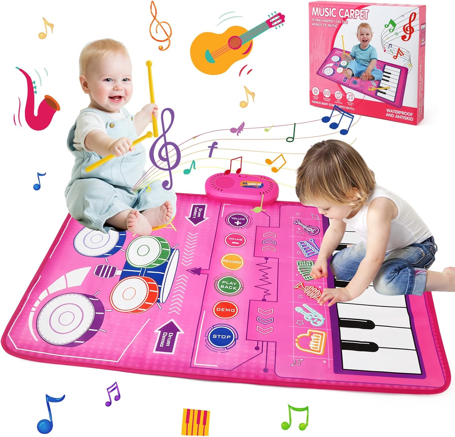 Ballery Musical Toys for 1 2 3 Year Old Girls Boys, 3 In 1 Animal Piano