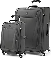 Vista 276 de Travelpro Maxlite 5 - Juego de 2 piezas de equipaje de mano de tela, expandibles con 4 ruedas giratorias, bolso blando para debajo del asiento, Negro