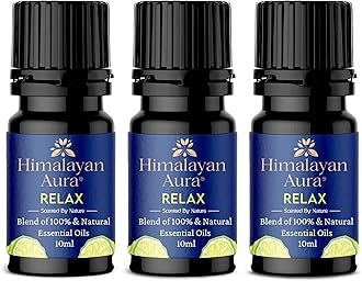 Relax Essential Oil for Stress Relief, Sleep & Anxiety | 100% Pure Lavender Oil Blend for Diffuser, Massage & Aromatherapy | Natural Calming Oil for Relaxation (10ml Pack of 3)